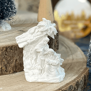 Presépio na cabana 5 cm x 7 cm