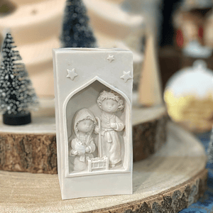 Presépio com suporte para vela 5,5 cm x 12 cm