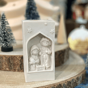 Presépio com suporte para vela 5,5 cm x 12 cm