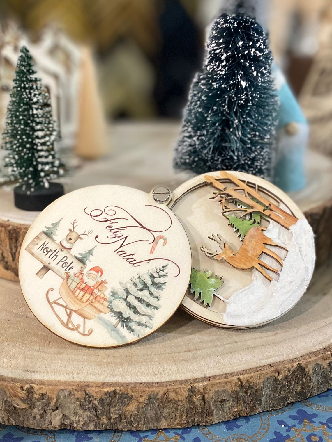 Bola de Natal pintada 9 cm  1