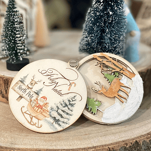 Bola de Natal pintada 9 cm 