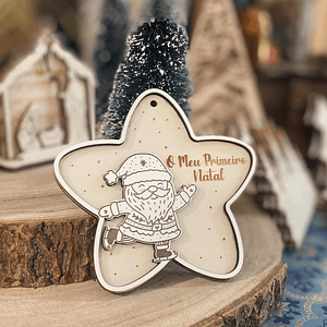 Bola “ primeiro Natal” com pai Natal