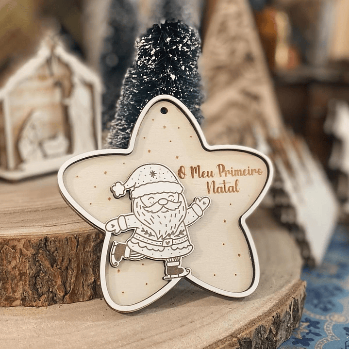 Bola “ primeiro Natal” com pai Natal 1