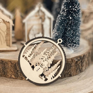 Bola de Natal com boneco de neve 