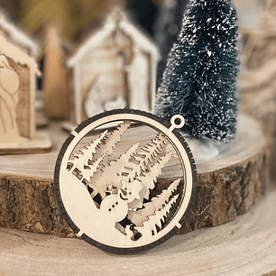 Bola de Natal com boneco de neve 