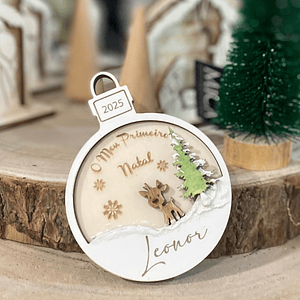 Bola “primeiro Natal” 8 cm  x 10,5 cm