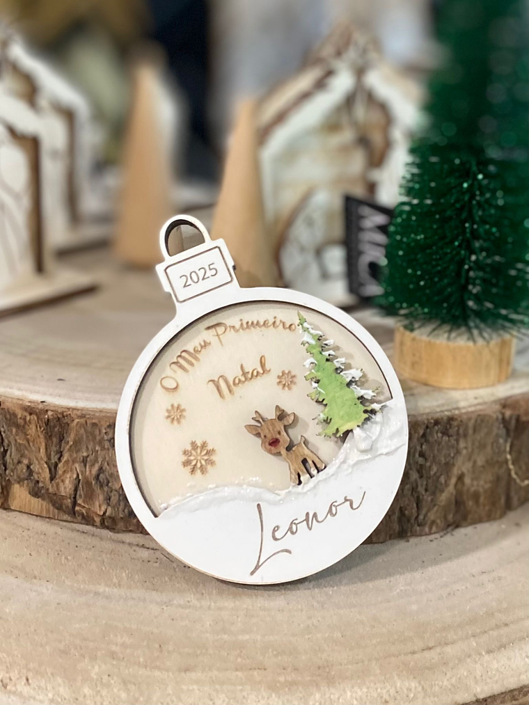 Bola “primeiro Natal” 8 cm  x 10,5 cm 1