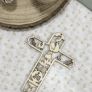 Cruz ara primeira comunhão em cru 14 cm