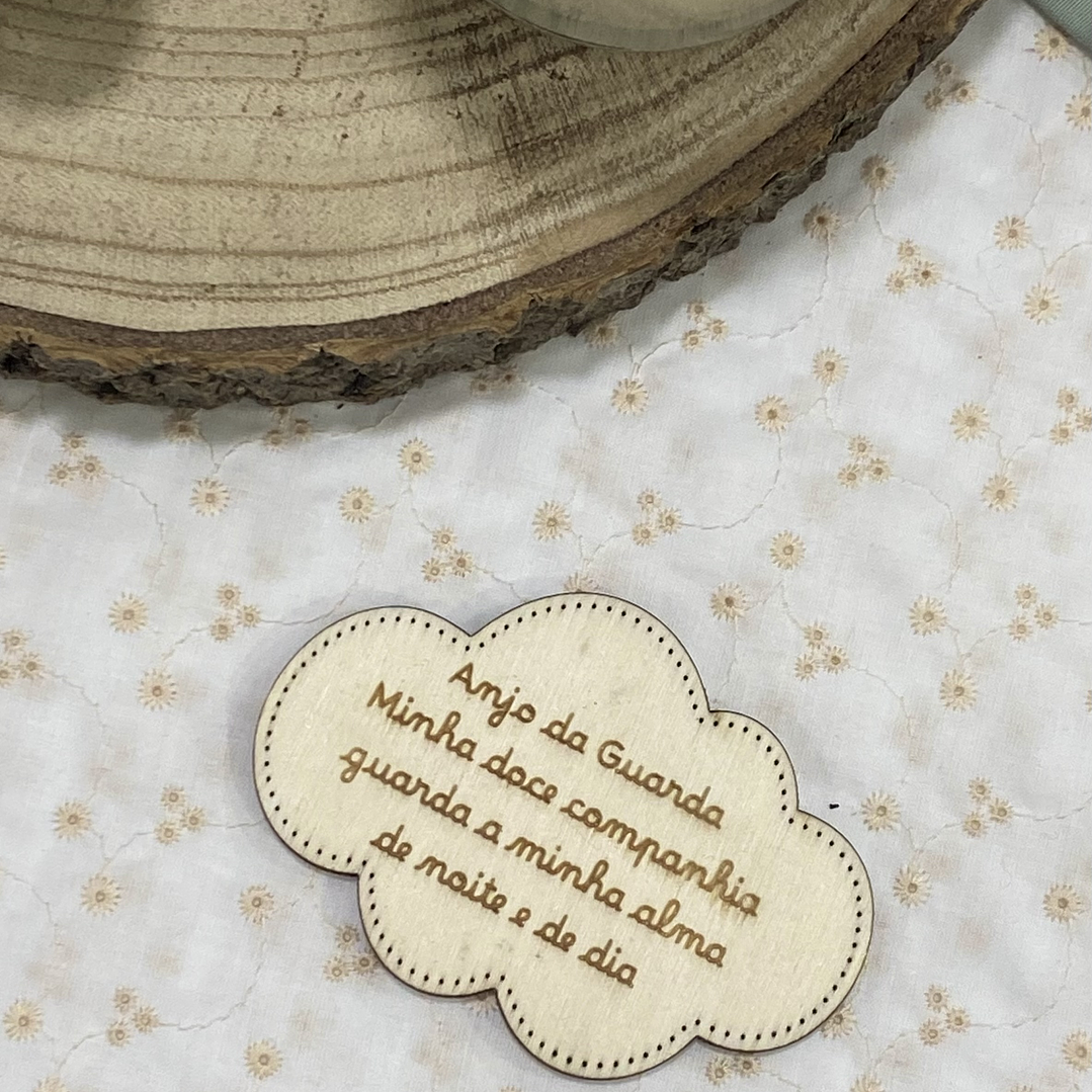 Nuvem com oração do anjo da guarda 6 cm x 8,50 cm 1