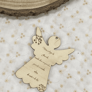 Anjo com oração do anjo da guarda cru 7,50 cm