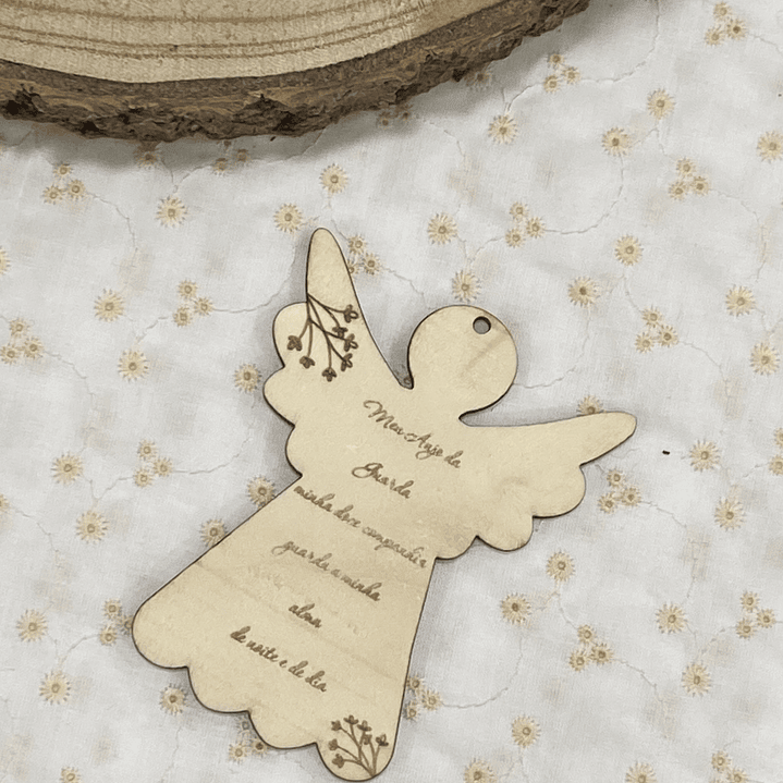 Anjo com oração do anjo da guarda cru 7,50 cm 1