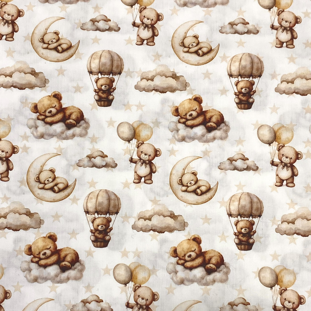 Tecido com ursos tons pastéis  1