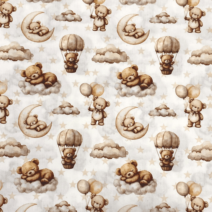 Tecido com ursos tons pastéis  1