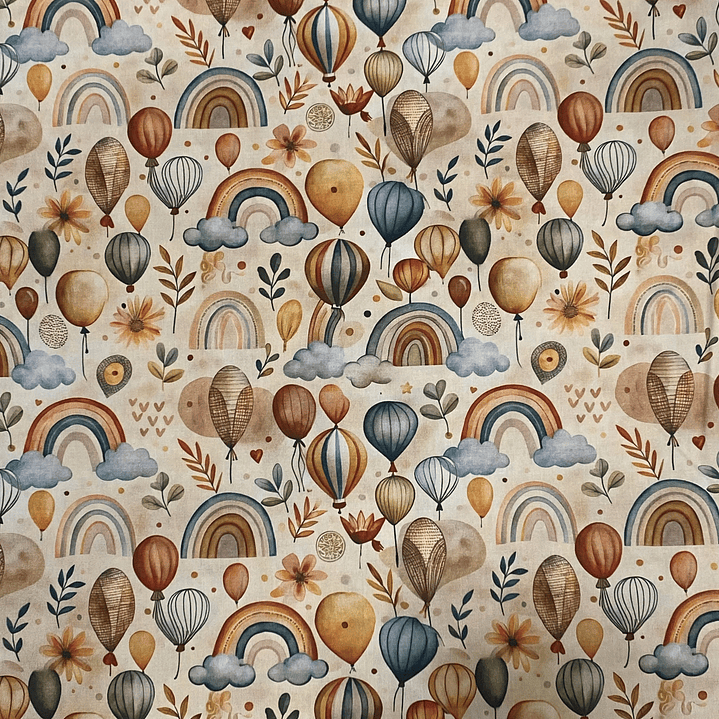 Tecido infantil tons pastéis fortes  1