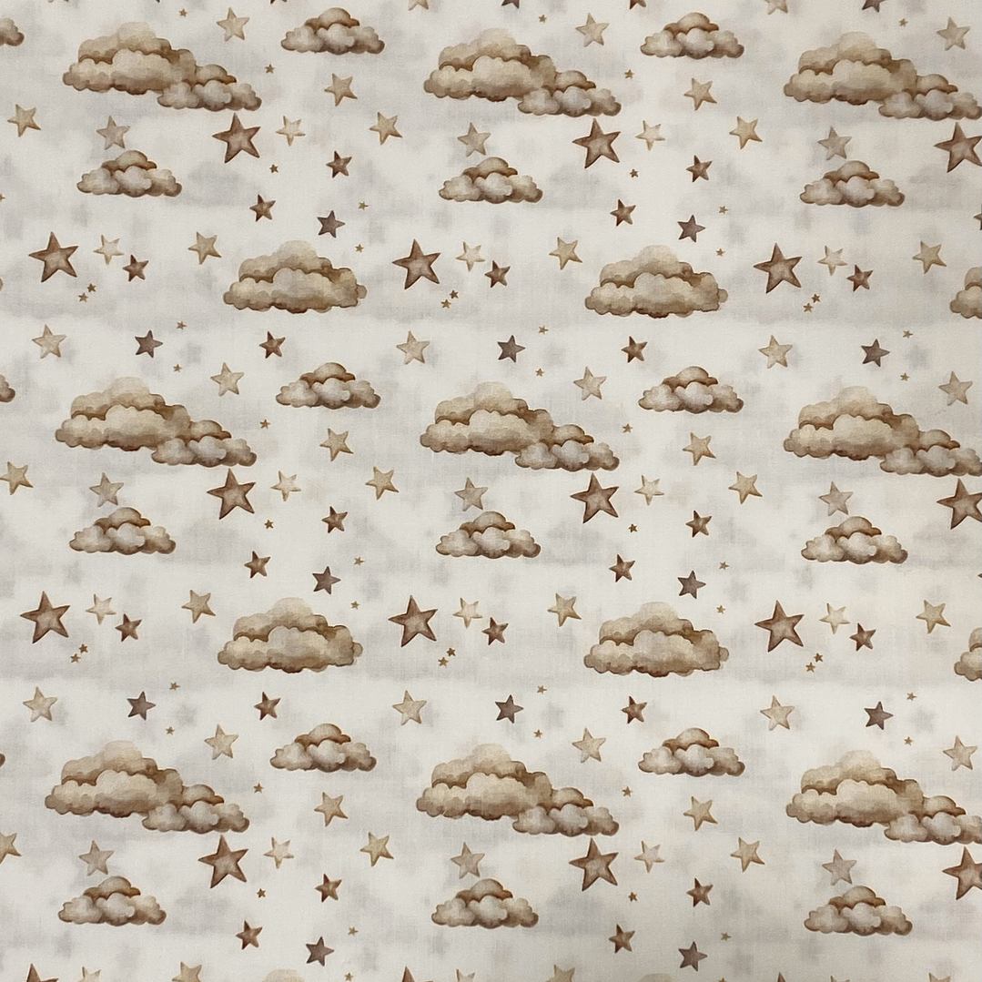 Tecido com nuvens bege  1