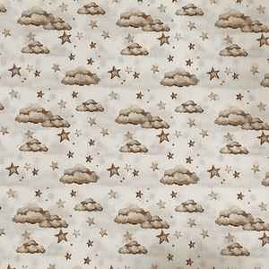 Tecido com nuvens bege 