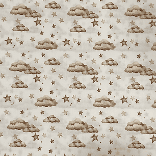 Tecido com nuvens bege 