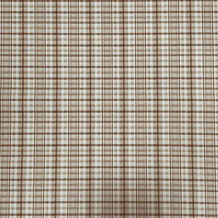 Tecido quadriculado em tons beges  1