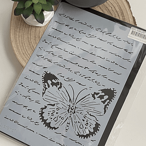 Stencil 20x30 cm 533 carta com borboleta 