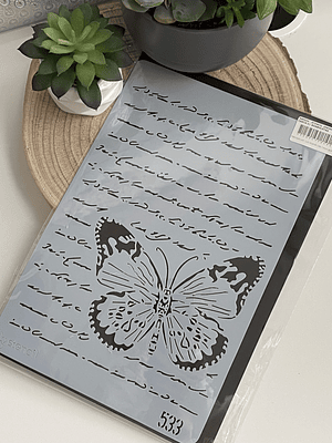 Stencil 20x30 cm 533 carta com borboleta 