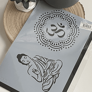Stencil 20x30cm mandala e Buda 378
