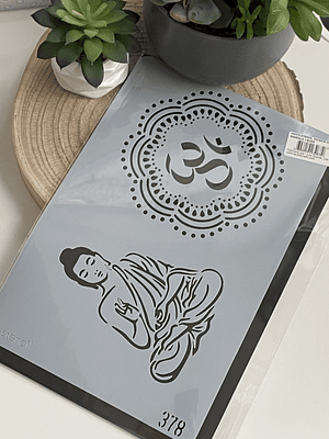Stencil 20x30cm mandala e Buda 378