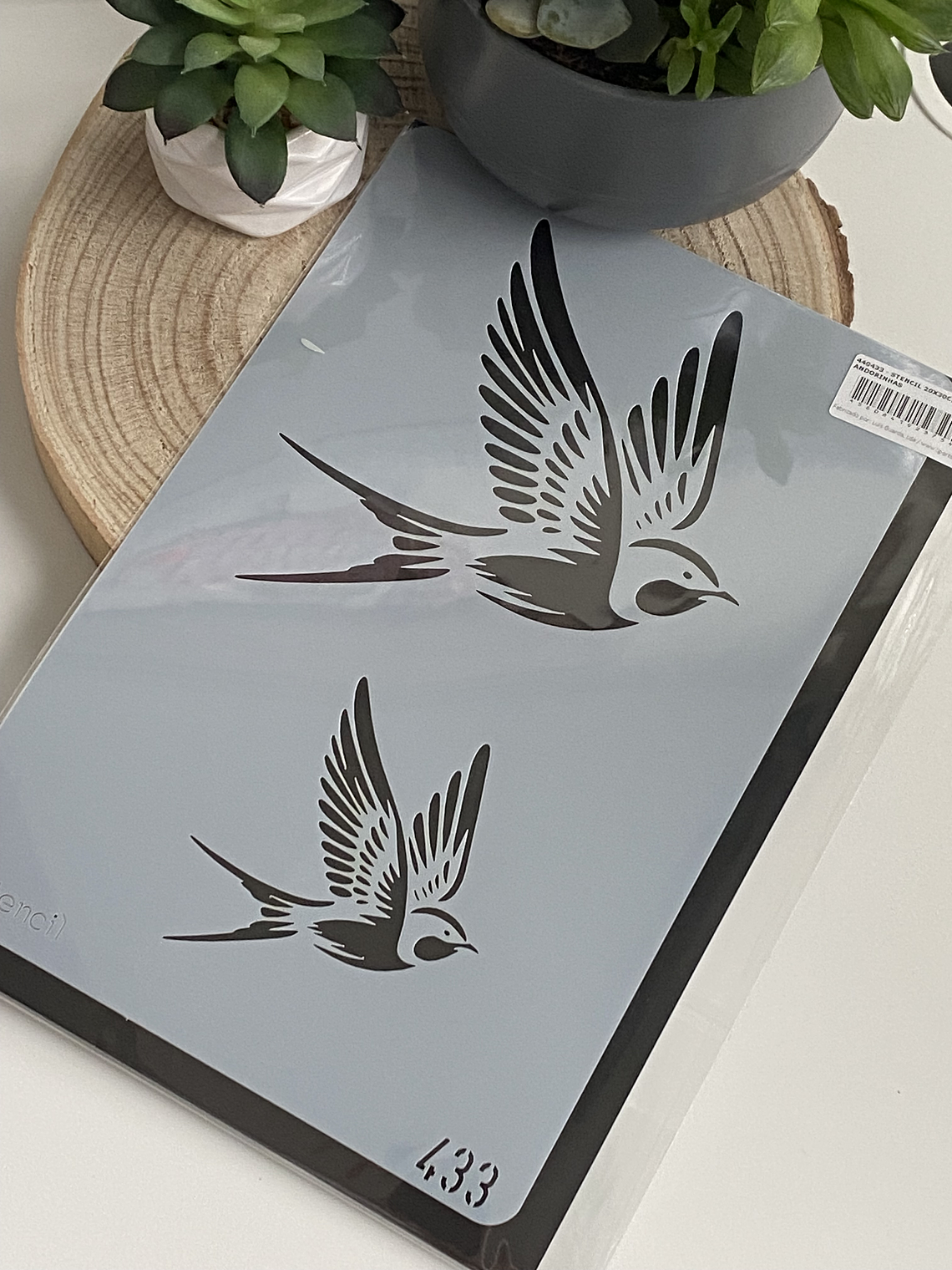 Stencil 20x30cm andorinhas 433 1