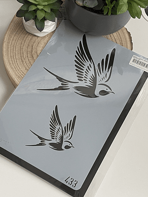 Stencil 20x30cm andorinhas 433