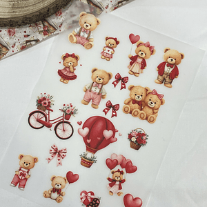 Transfer dia dos namorados ursinhos 30x23 cm