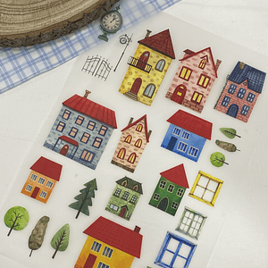 Transfer com casas 30x23 cm