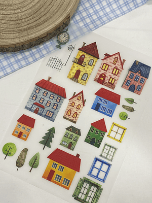 Transfer com casas 30x23 cm