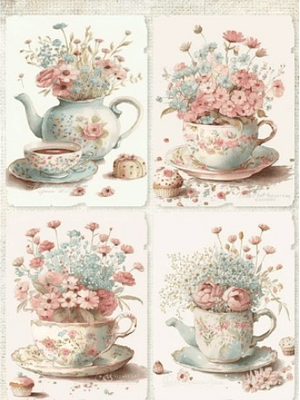 Papel de Arroz SOFT A3 FLORES VINTAGE 