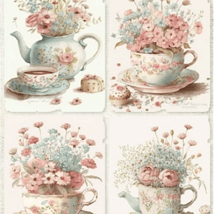 Papel de Arroz SOFT A3 FLORES VINTAGE 