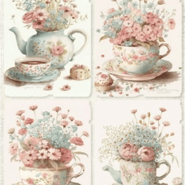 Papel de Arroz SOFT A3 FLORES VINTAGE  1