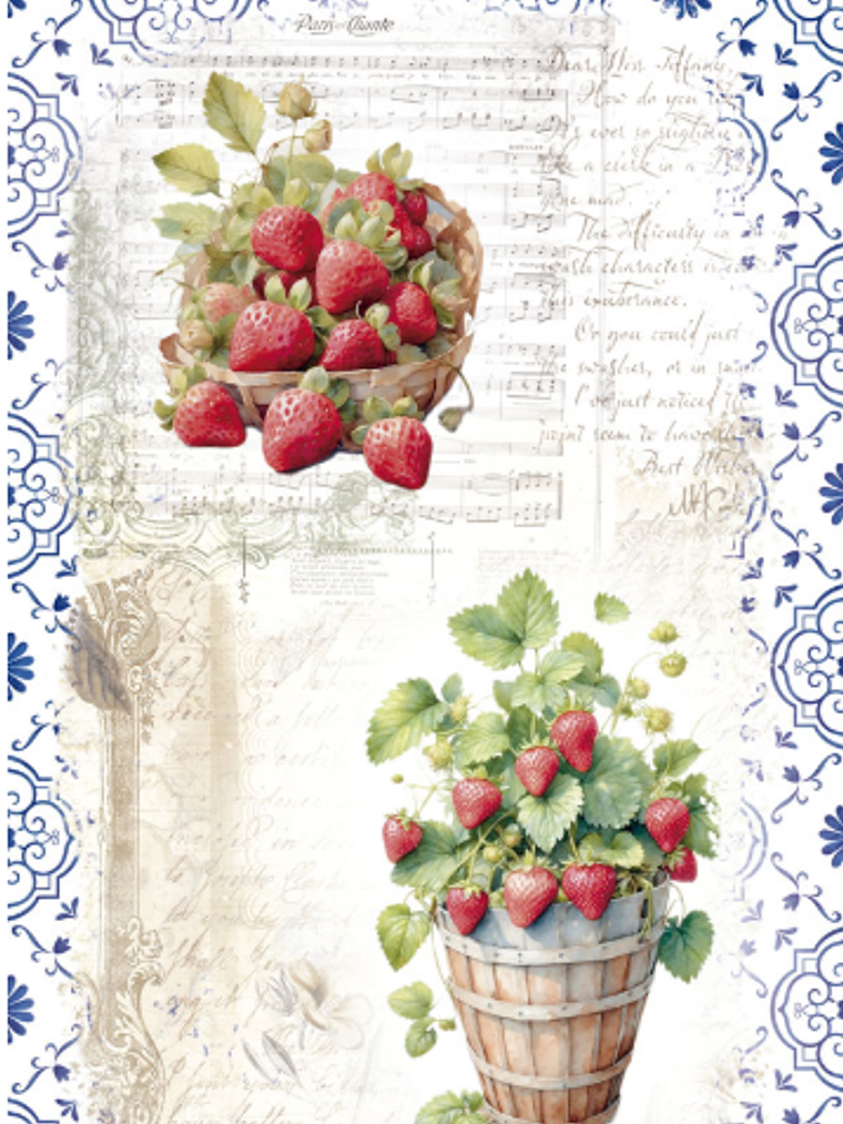  Papel Arroz 54×33 cm Strawberry II 1