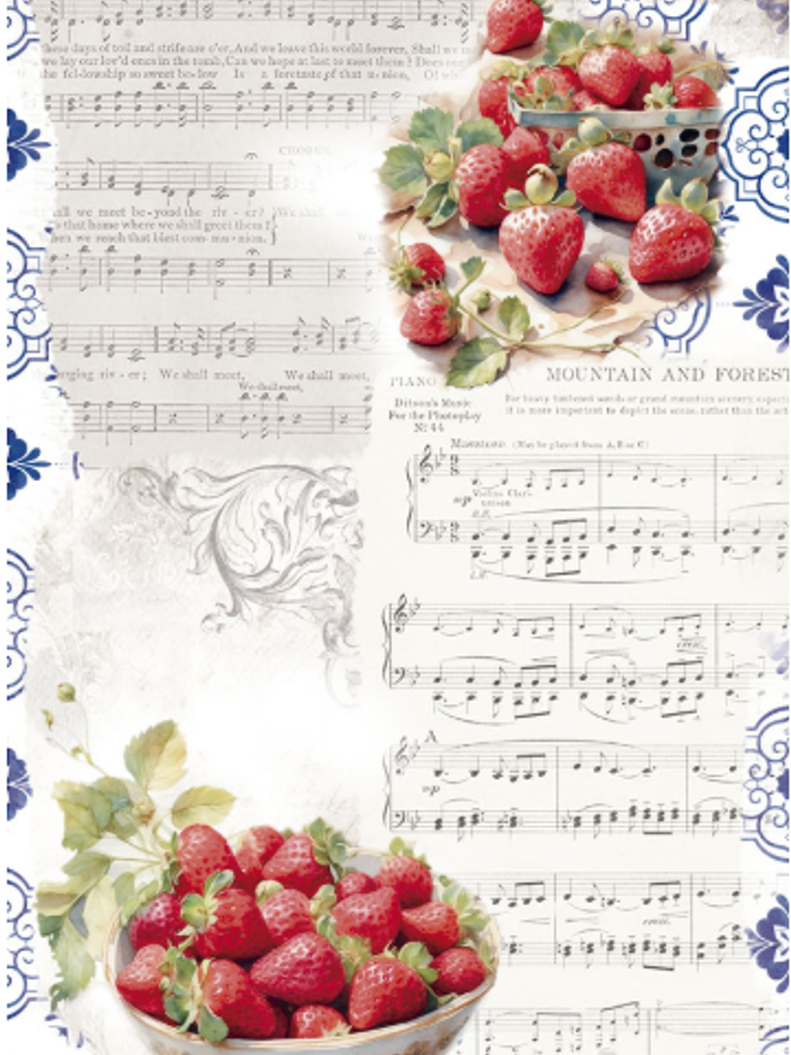 Papel Arroz 54×33 cm  Strawberry VI 1