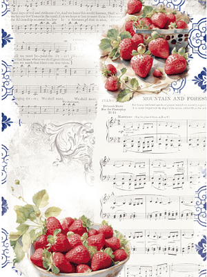 Papel Arroz 54×33 cm  Strawberry VI