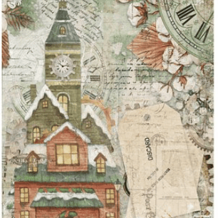 Papel arroz Cadence A3 Casa natalina