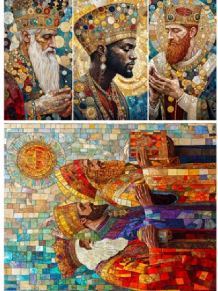 Papel de Arroz Soft A3 30x41cm Reis magos 1