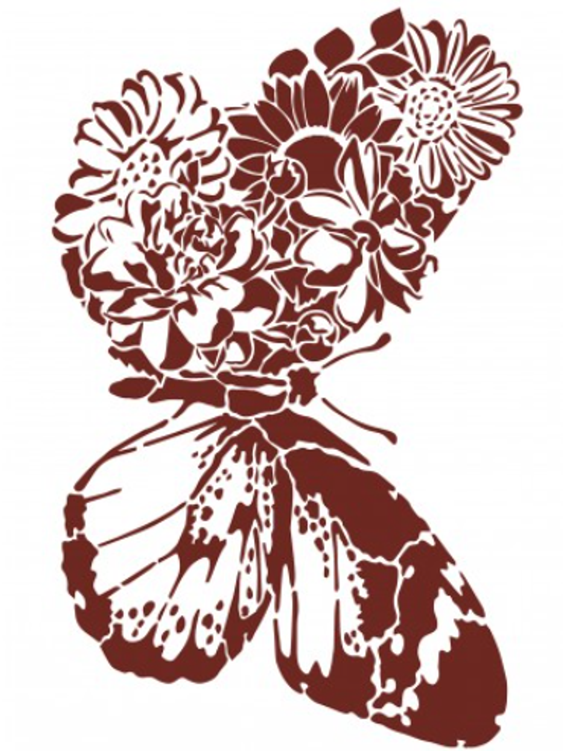 MISS STENCILS 21x28cm borboleta floral 1