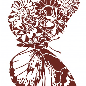 MISS STENCILS 21x28cm borboleta floral