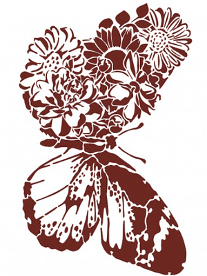 MISS STENCILS 21x28cm borboleta floral