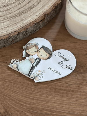Lembrança de casamento com noivos