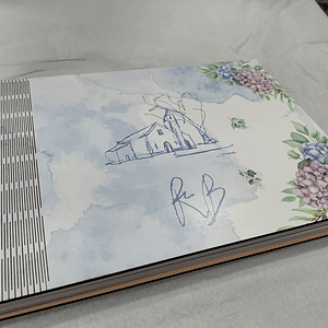 Album A4 personalizado em tons aguarela