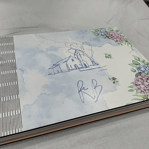 Album A4 personalizado em tons aguarela