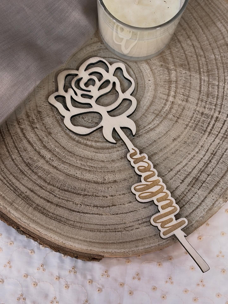 Rosa de madeira Dia da Mulher 2