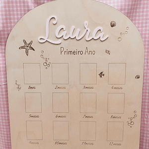 Placa com molduras dos meses - 80cm x 57cm