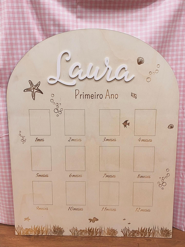 Placa com molduras dos meses - 80cm x 57cm 1
