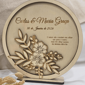 Placa decorativa flores