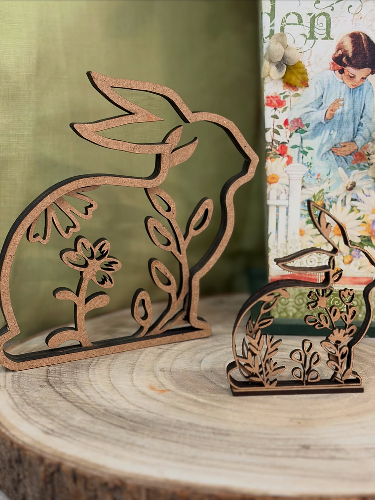 Decoração da Páscoa Coelhos c/ flores 1